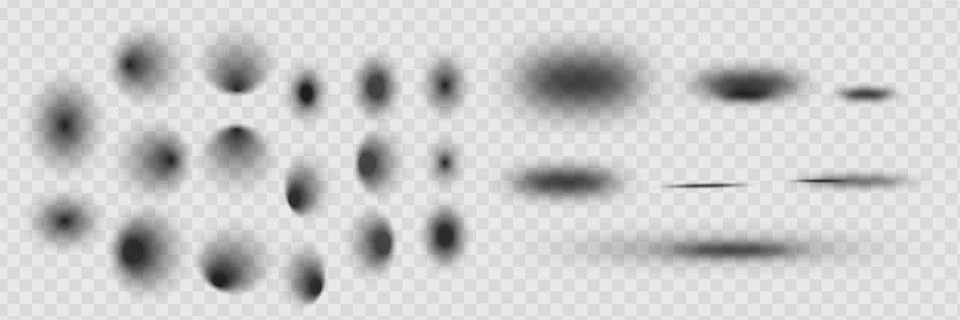 Vector shadows isolated. Set of round and square shadow effects. Stock Illustration