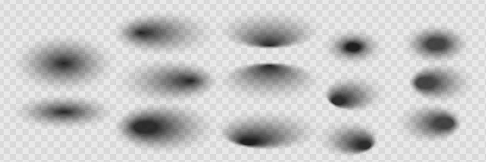 Vector shadows isolated. Set of round and square shadow effects. Stock Illustration