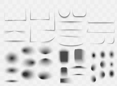 Vector shadows isolated. Set of round and square shadow effects. Stock Illustration