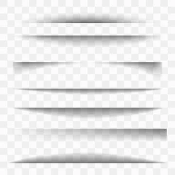 Vector shadows isolated. Transparent shadow realistic illustration. Page divider Stock Illustration
