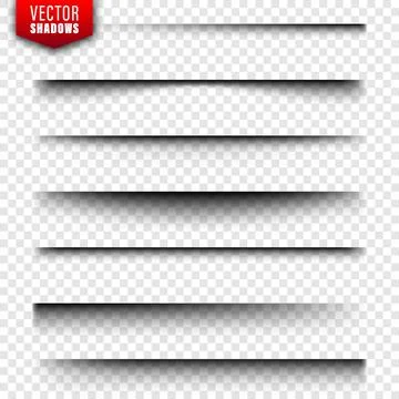 Vector shadows set. Page dividers on transparent background. Realistic isolated Stock Illustration