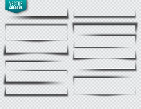 Vector shadows set. Page dividers on transparent background. Realistic isolated イラスト素材