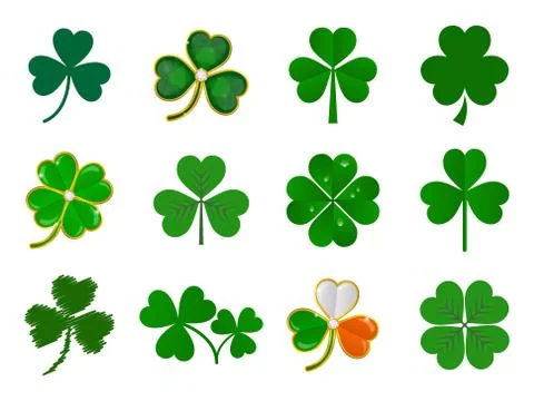 Vector shamrock collection Stock Illustration