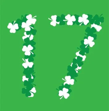 Vector shamrock numder 17 Stock-Illustration