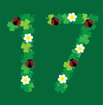 Vector shamrock numder 17 Illustrazione stock