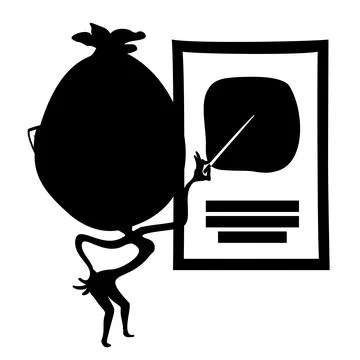 Vector shape of cartoon watermelon with glasses holding pointer in his hand. Illustrazione stock