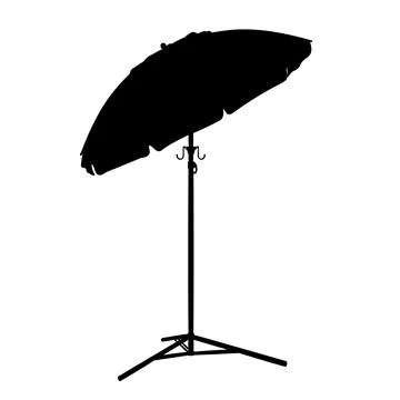 Vector shape of large tilted sun umbrella Stockillustratie