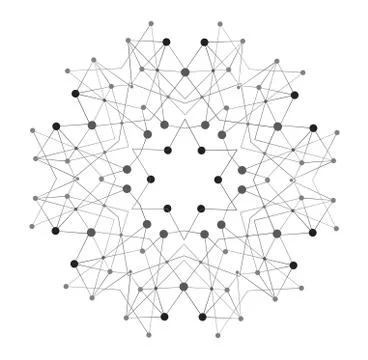 Vector Shape, Molecular Structure with Lines and Dots Stock Illustration