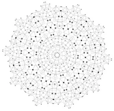 Vector Shape, Molecular Structure with Lines and Dots Stock Illustration