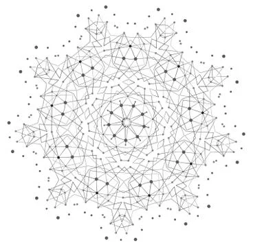 Vector Shape, Molecular Structure with Lines and Dots Stock Illustration