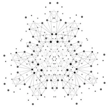 Vector Shape, Molecular Structure with Lines and Dots Stock Illustration