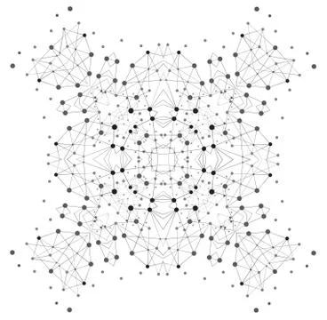 Vector Shape, Molecular Structure with Lines and Dots Illustrazione stock