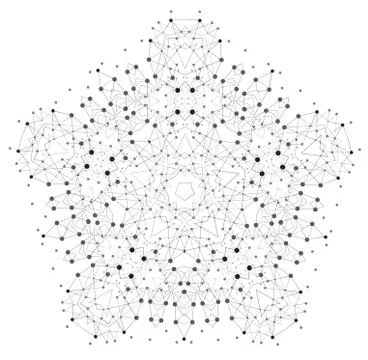 Vector Shape, Molecular Structure with Lines and Dots Stock Illustration