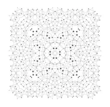 Vector Shape, Molecular Structure with Lines and Dots Stock Illustration