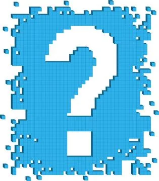 Vector shaped Question mark with small three dimensional cubes Stock-Illustration