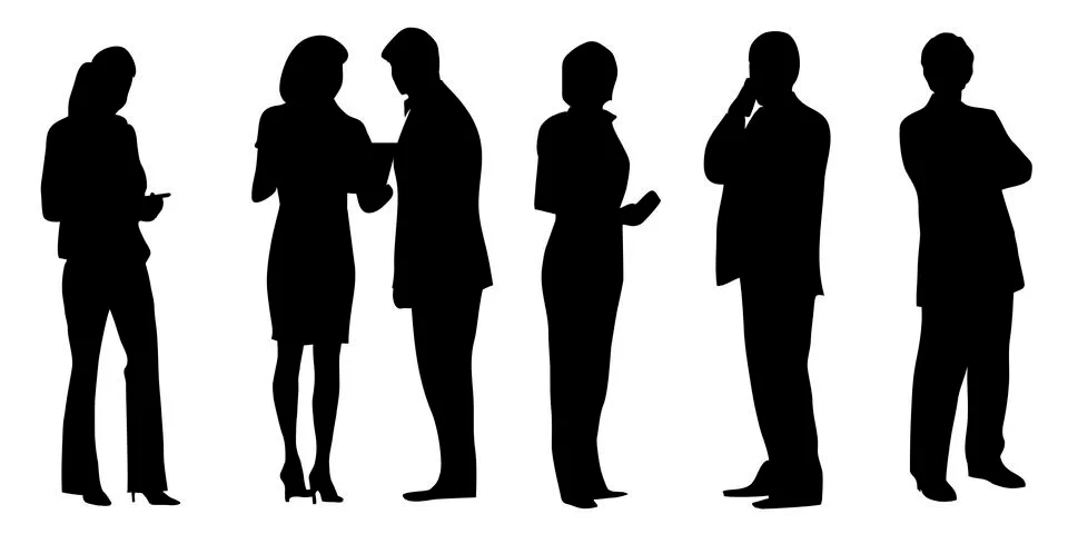 Vector shapes of office workers Stock Illustration