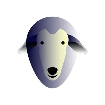 Vector sheep in gradient style. Digital art Stock Illustration