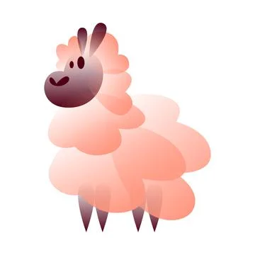 Vector sheep in gradient style. Digital art Illustrazione stock