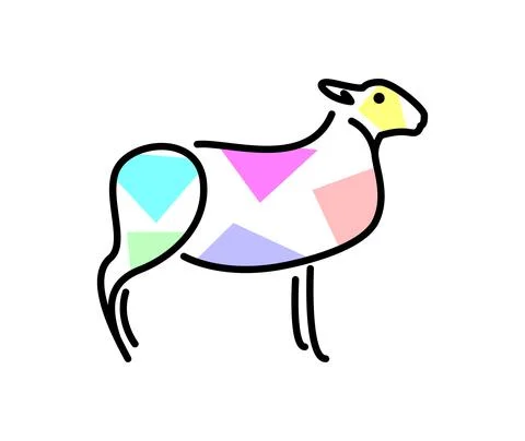 Vector sheep in paper art style Stock Illustration