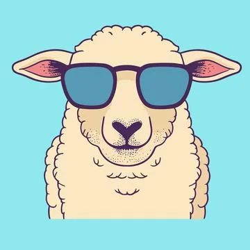 Vector of sheep wearing sunglasses Stock Illustration