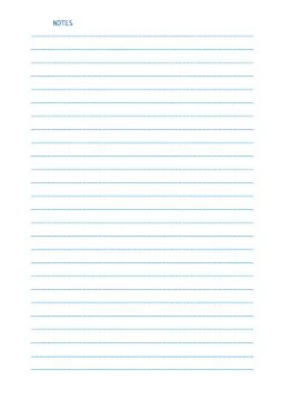 Vector sheet of lined A4 size paper for notes, isolated on white background. Stock Illustration