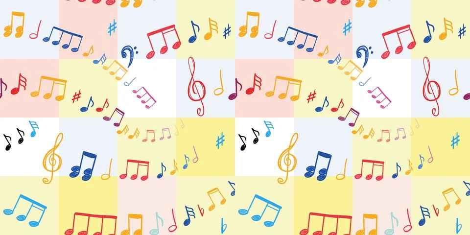 Vector sheet music texture - notes and clefs doodle seamless vector fashion p Stock Illustration