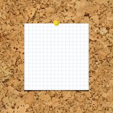 Vector sheet of paper into a cell on cork board. Stock Illustration