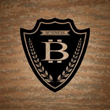 The vector shield with bitcoin symbol Stock Illustration