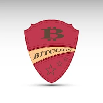 The vector shield with bitcoin symbol Stock Illustration