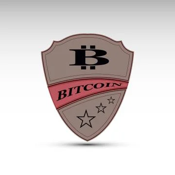 The vector shield with bitcoin symbol Stock Illustration
