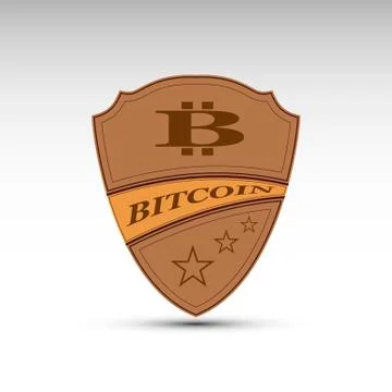 The vector shield with bitcoin symbol Stock Illustration