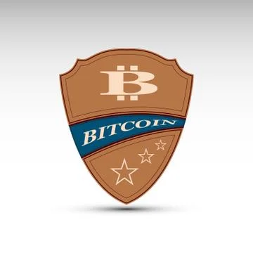 The vector shield with bitcoin symbol Stock Illustration