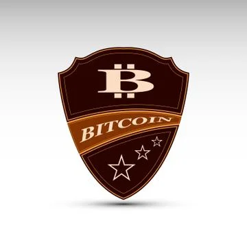 The vector shield with bitcoin symbol Stock Illustration