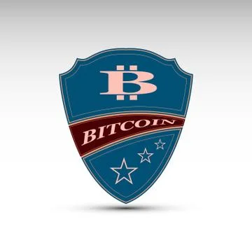 The vector shield with bitcoin symbol Stock Illustration
