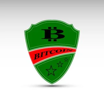The vector shield with bitcoin symbol Stock Illustration