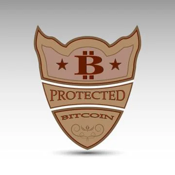 The vector shield with bitcoin symbol Stock Illustration
