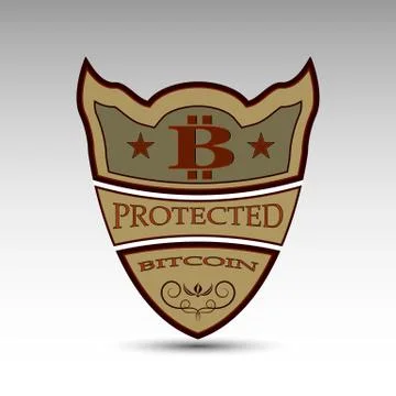 The vector shield with bitcoin symbol Stock Illustration