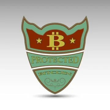 The vector shield with bitcoin symbol Stock Illustration