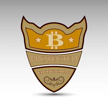 The vector shield with bitcoin symbol Stock Illustration