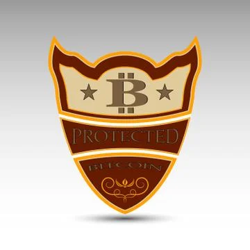 The vector shield with bitcoin symbol Stock Illustration
