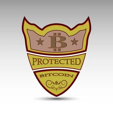 The vector shield with bitcoin symbol Stock Illustration