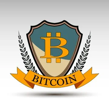 The vector shield with bitcoin symbol. Stock Illustration
