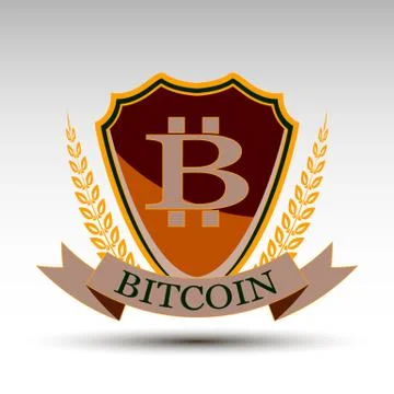 The vector shield with bitcoin symbol. Stock Illustration