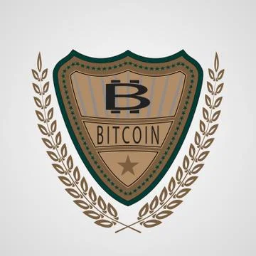 The vector shield with bitcoin symbol. Stock Illustration