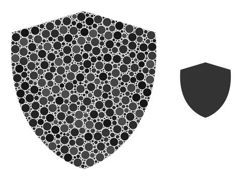 Vector Shield Collage of Dots Stock Illustration