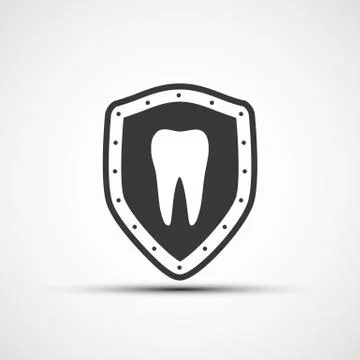 Vector shield with a human tooth Stock-Illustration