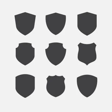 Vector Shield Icon Set Illustrazione stock