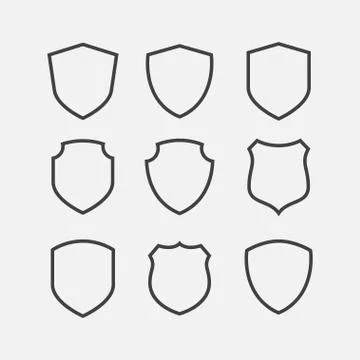 Vector Shield Icon Set Stock Illustration