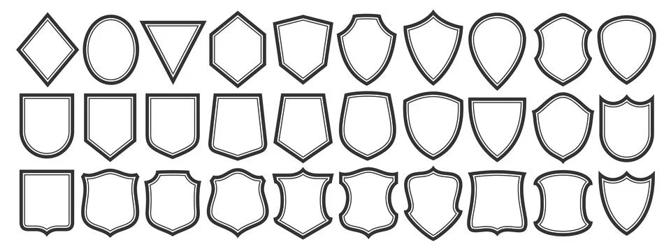 Vector Shield Icon Set Stock Illustration