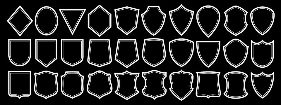 Vector Shield Icon Set Stock Illustration